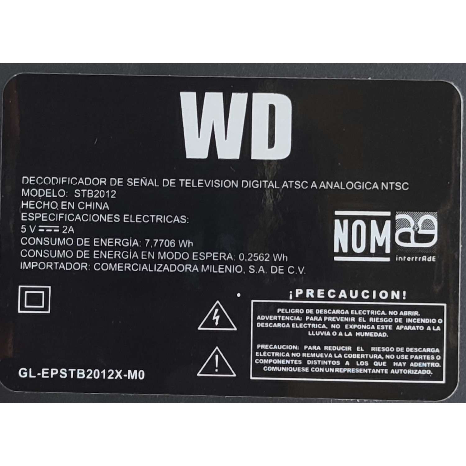 DECODIFICADOR DE SEÑAL DE TELEVISION DIGITAL A ANALOGICA STB2012 / GL-EPSTB2012X-M0 / 5V...2A	 - Imagen 4